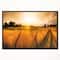 Designart - Wheat Field at Sunset Panorama - Photography Canvas Art Print in Black Frame